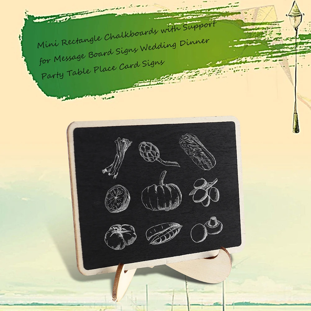 

16 Pcs Pendant Wooden Blackboard Display Decoration Chalkboard Message Ornament