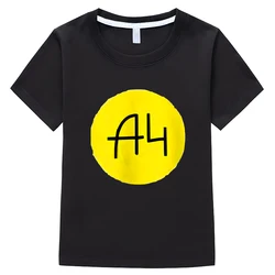 2023 Cartoon Merch A4 T-Shirt 100%Cotton Short Sleeve Tops y2k boys girl clothes A4 Vlad Casual Anime T-shirt Children clothing