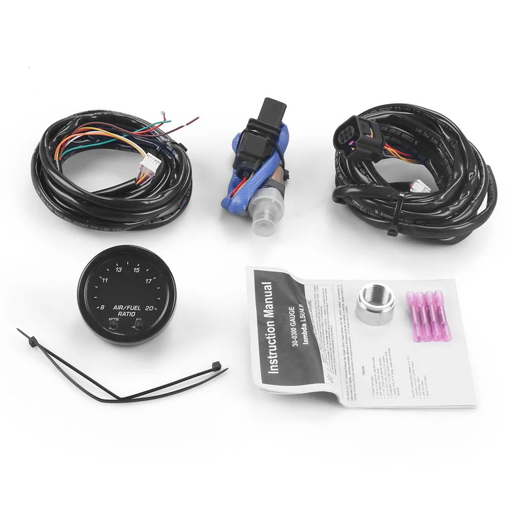 30-0300 X-Series Wideband O2 Air Fuel Ratio Gauge Kit LSU 4.9  Oxygen Sensor AFR Sensor Controller Gauge 0258017025