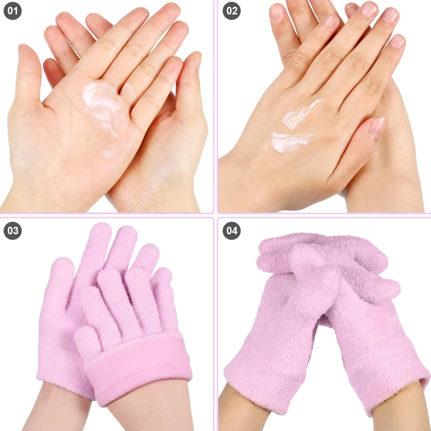 Moisturizing Gel Socks Gloves Set Hands Feet Skin Whitening Care Beauty Spa Treatment Hydrating Cool Heel Booties Socks for Dry