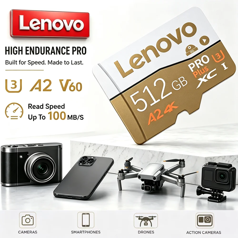Lenovo NEW SD Memory Card 64GB Class 10 High Speed Micro TF Card  512GB For Nintendo Switch PC Smart Phone SD Card 128GB 256GB