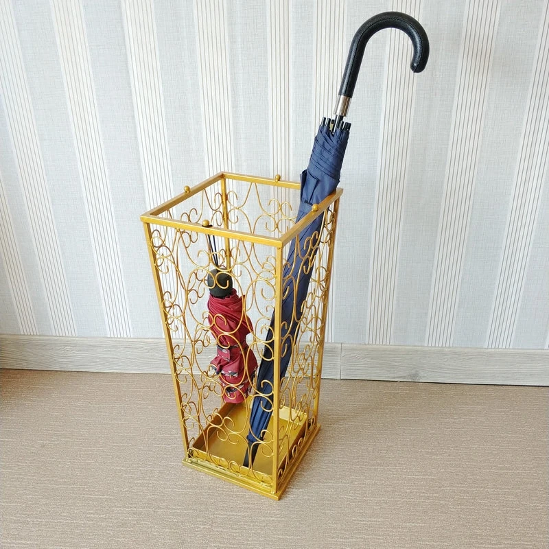 Elegant Metal paraguero hogar Anti-rust Umbrella Holder Hollow paragüero Umbrella Stand Rack Home Hotel Umbrellas Bucket