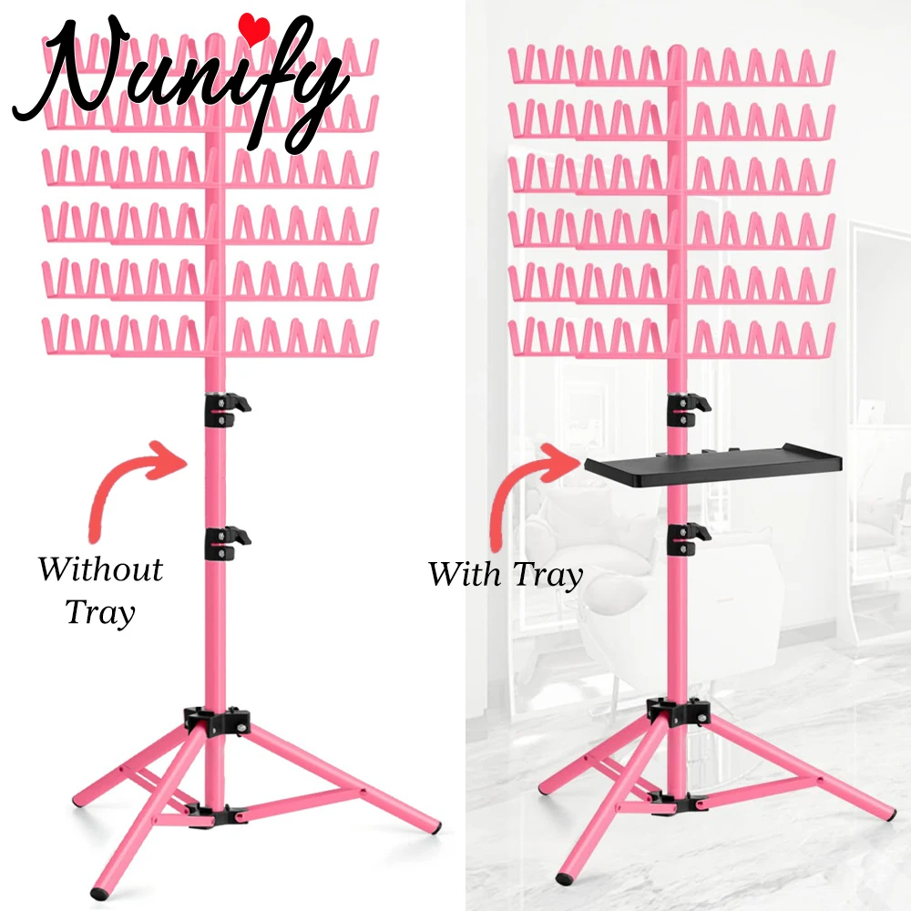 Nunify رف الشعر للتضفير 144 أوتاد مقسم ل فاصل حامل عرض تجديل رف الشعر الدائمة تمديد حامل شماعات #1