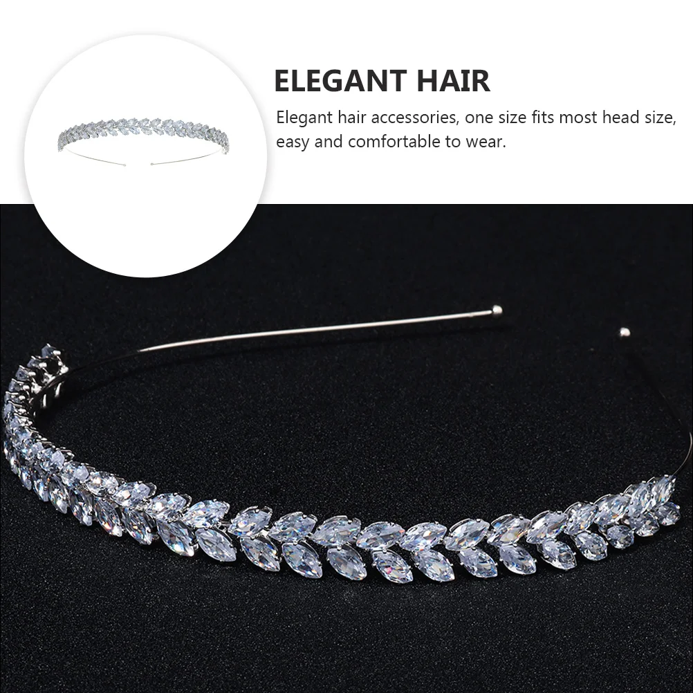 

High-end Zircon Headband Elegant Hair Accessories for Women -match Hoop One Size Fits Most Styling Tool