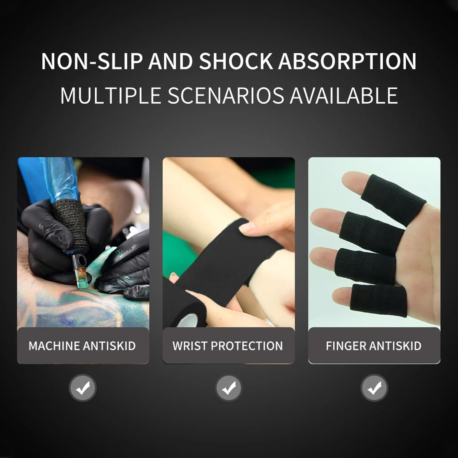 

4Pcs Disposable Elastic Adhesive Bandages Tattoo Accessories Multi Function Body Protection Athletic Outdoor Tool Handle Cover