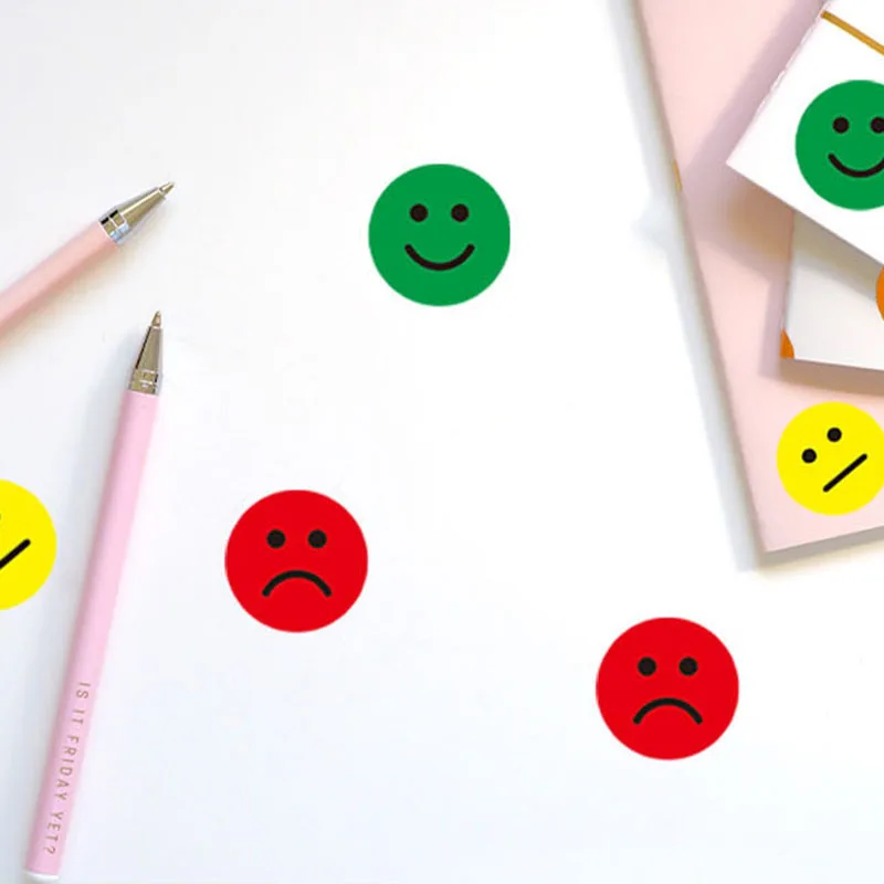 144-1440pcs Happy/Sad Smile Face Behavior Emotion Stickers 18 Styles Face Decals Behavior Chart Reward Stickers for Student Kids