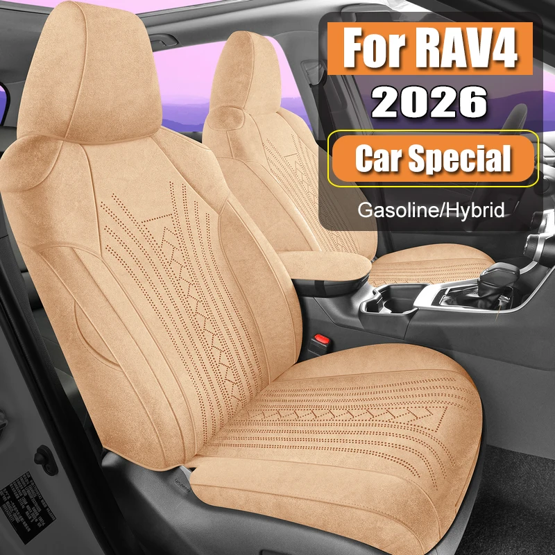 Suede Car Seat Covers Specific Customize Seat Kits For TOYOTA Rav4 2026 Full Covered with Front and Rear Full Set Protectors