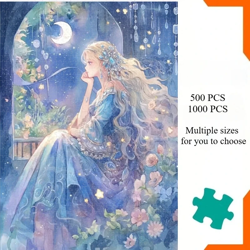 500/1000PCS Puzzle The Princess By The Window Jigsaw Puzzles for Challenging Family Activity Games Party Birthday Gift