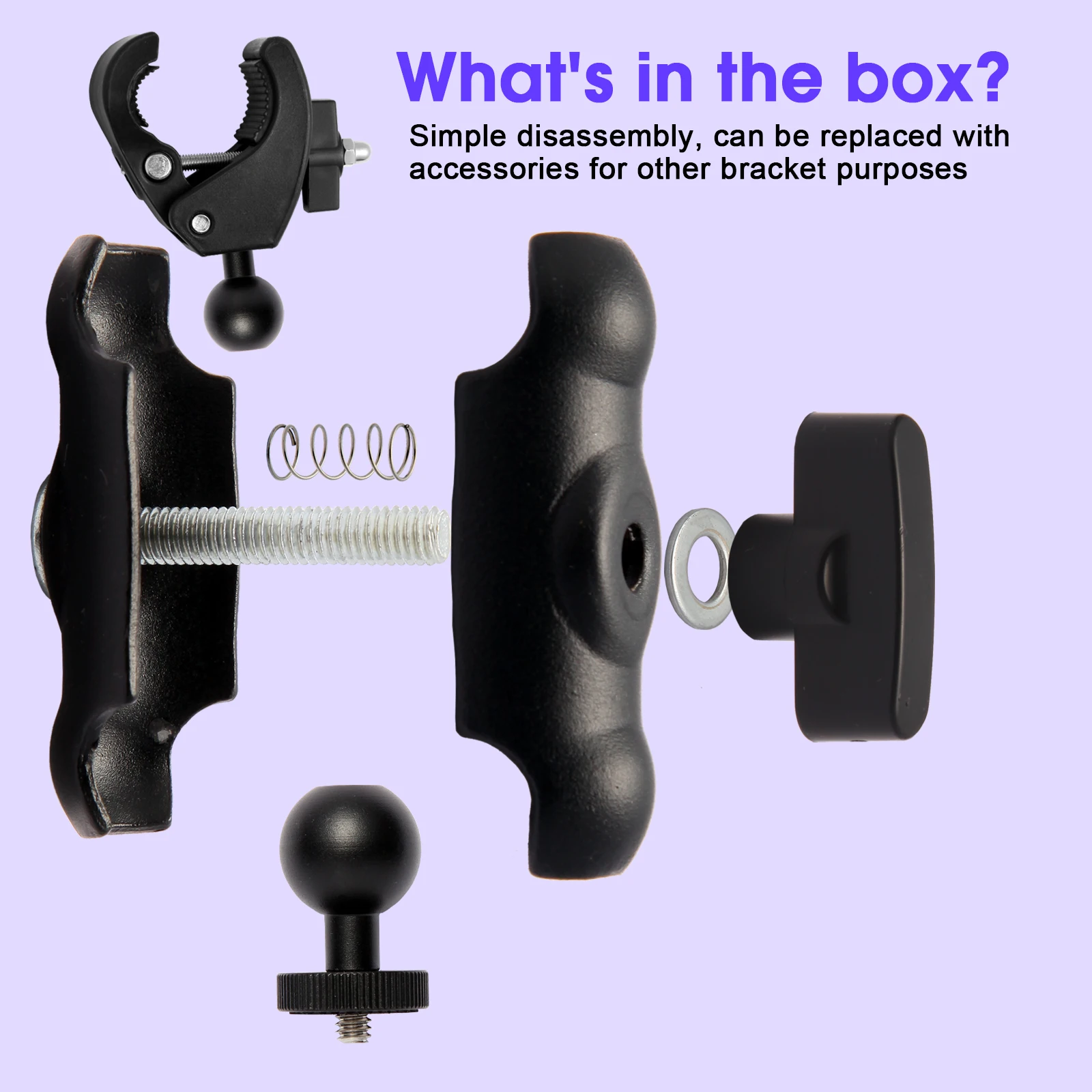 لـ Starlink Mini Round Tube Bracket مجموعة مشبك قوي مع محول برغي 1/4 لسهولة التركيب والمتانة #2