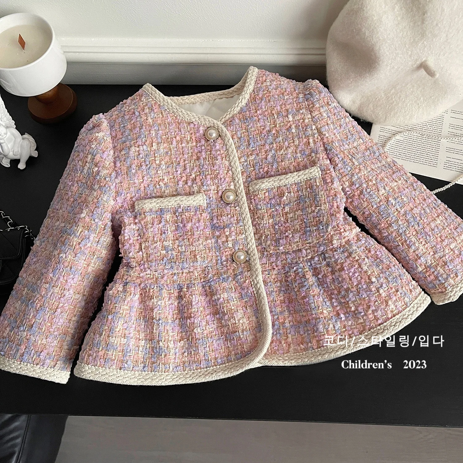 Girls Fashion Long Coat Baby Cute Plus Cotton Round Neck Jackets Winter Little Girl Toddler Pure Cotton Long Sleeve Warm Clothes