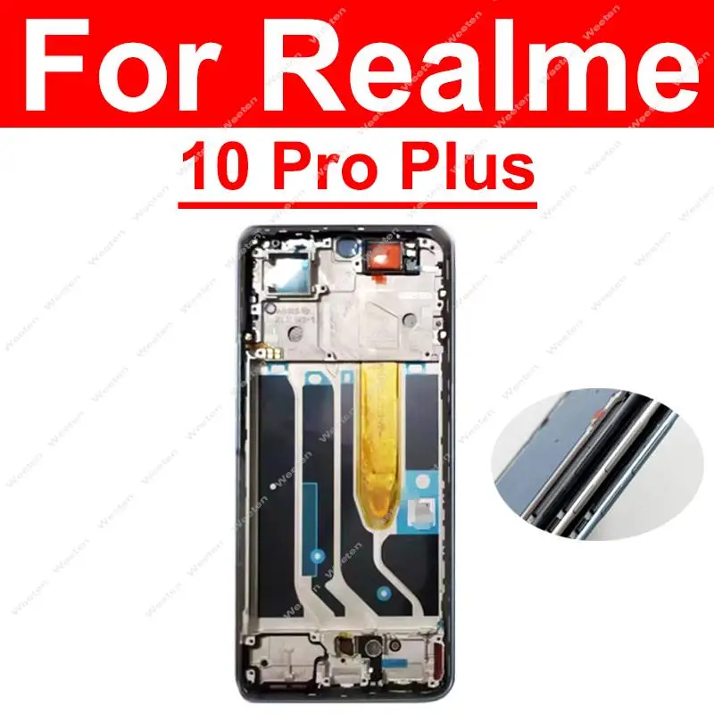 Middle Frame For Realme 10 Pro Plus RMX3687 RMX3686 Front Frame Middle Housing Bezel with Side Key Replacement