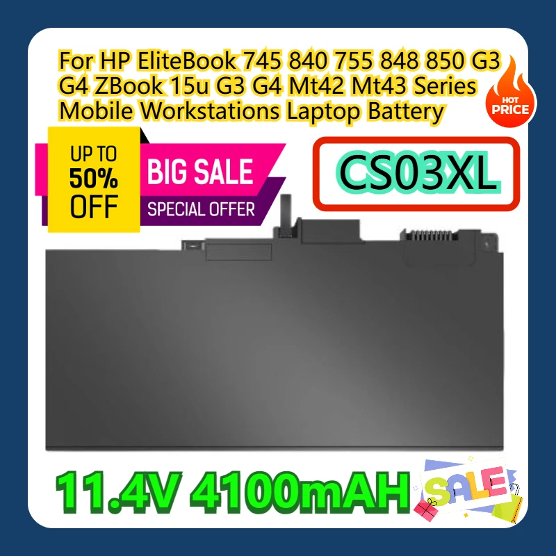 

Для HP EliteBook 745 840 755 848 850 G3 G4 ZBook 15u G3 G4 Mt42 серии Mt43 мобильные рабочие станции CS03XL аккумулятор для ноутбука