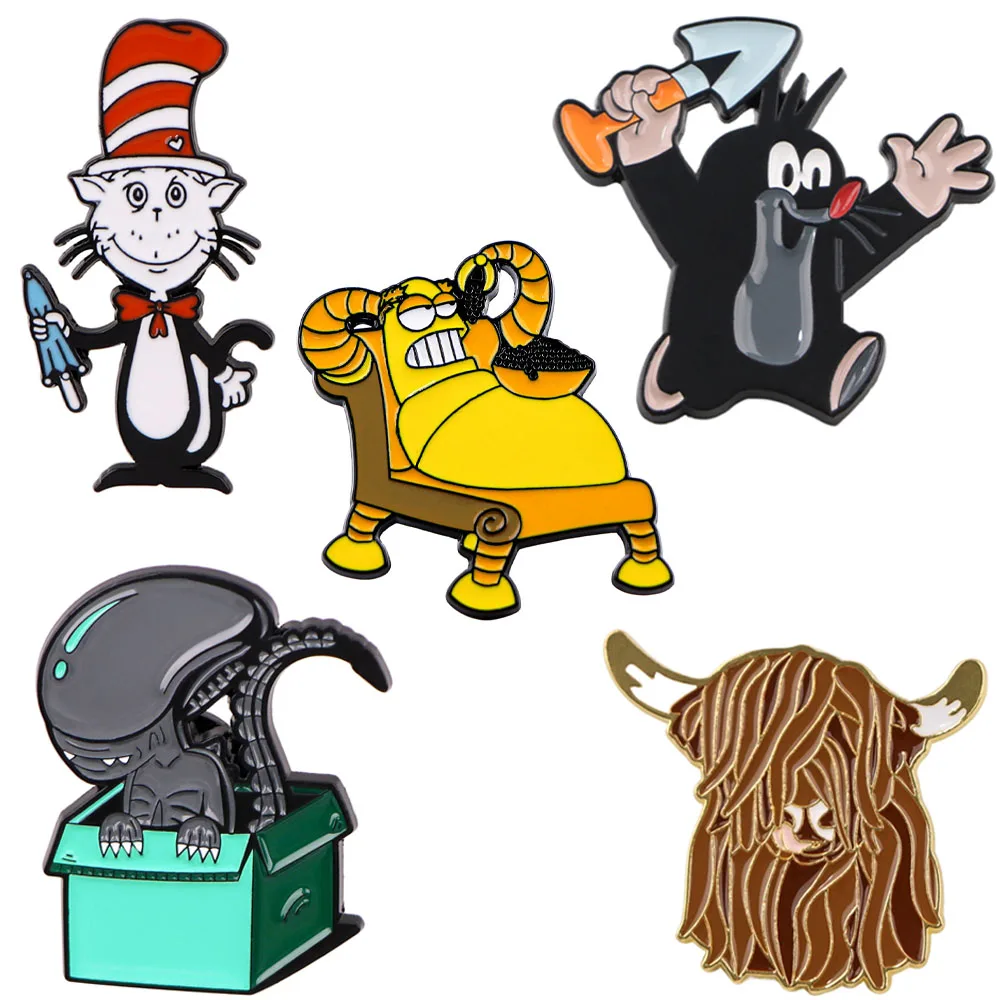 

Cartoon Cat Funny Metal Enamel Pins and Brooches for Women Lapel Pin Fashion Jewelry Accessories Gifts
