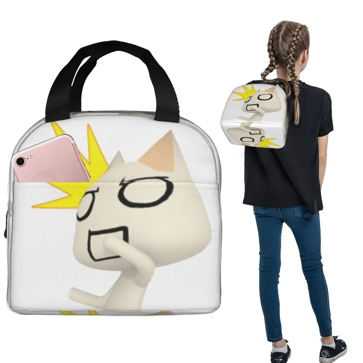 

Cartoon Animation Toro Inoue Cat Insulated Lunch Bag for Women Kids Leakproof Food Boxes Thermal Lunch Box Tote
