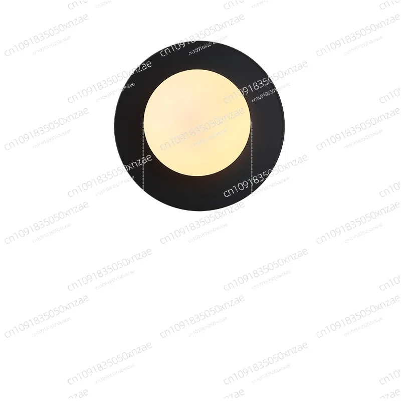 

Nordic light luxury wall lamp designer soft decoration simple aisle background wall bedroom bedside glass round wall lamp
