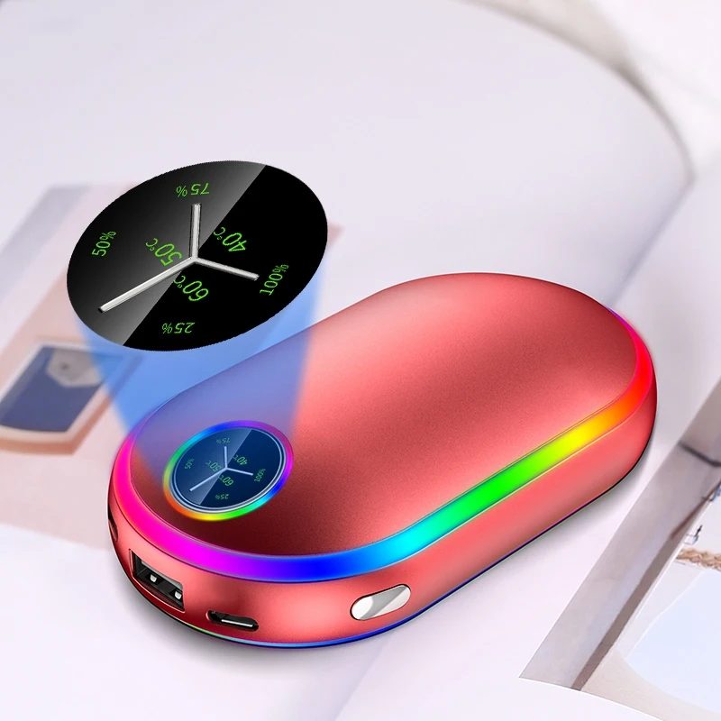 A67K-10000Mah USB Rechargeable Electric Hand Warmer Winter Double-Side Heating Mini Long-Life Pocket Power Bank 4 In 1 view 2