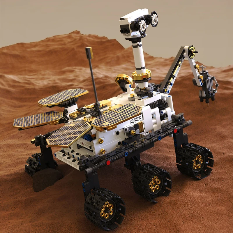 New T1009 1007pcs MOC Electric Mars Exploration Rover Building Blocks Assembling Bricks Model Toys for Boys Birthday Gift Set