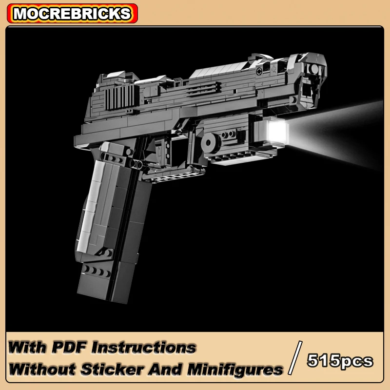 Armas de Fuego militares de alta tecnología, pistola semiautomática Modular de EE. UU., MOC, balas, bloques de construcción, pistola, juguetes, regalos de Navidad para niños