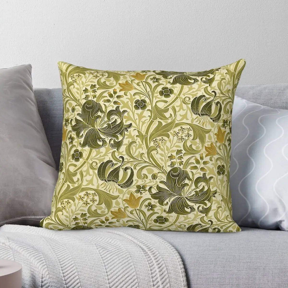 William Morris Honeysucklea Pillowcase Polyester Linen Velvet Printed Zip Decor Throw Pillow Case Home Cushion Cover