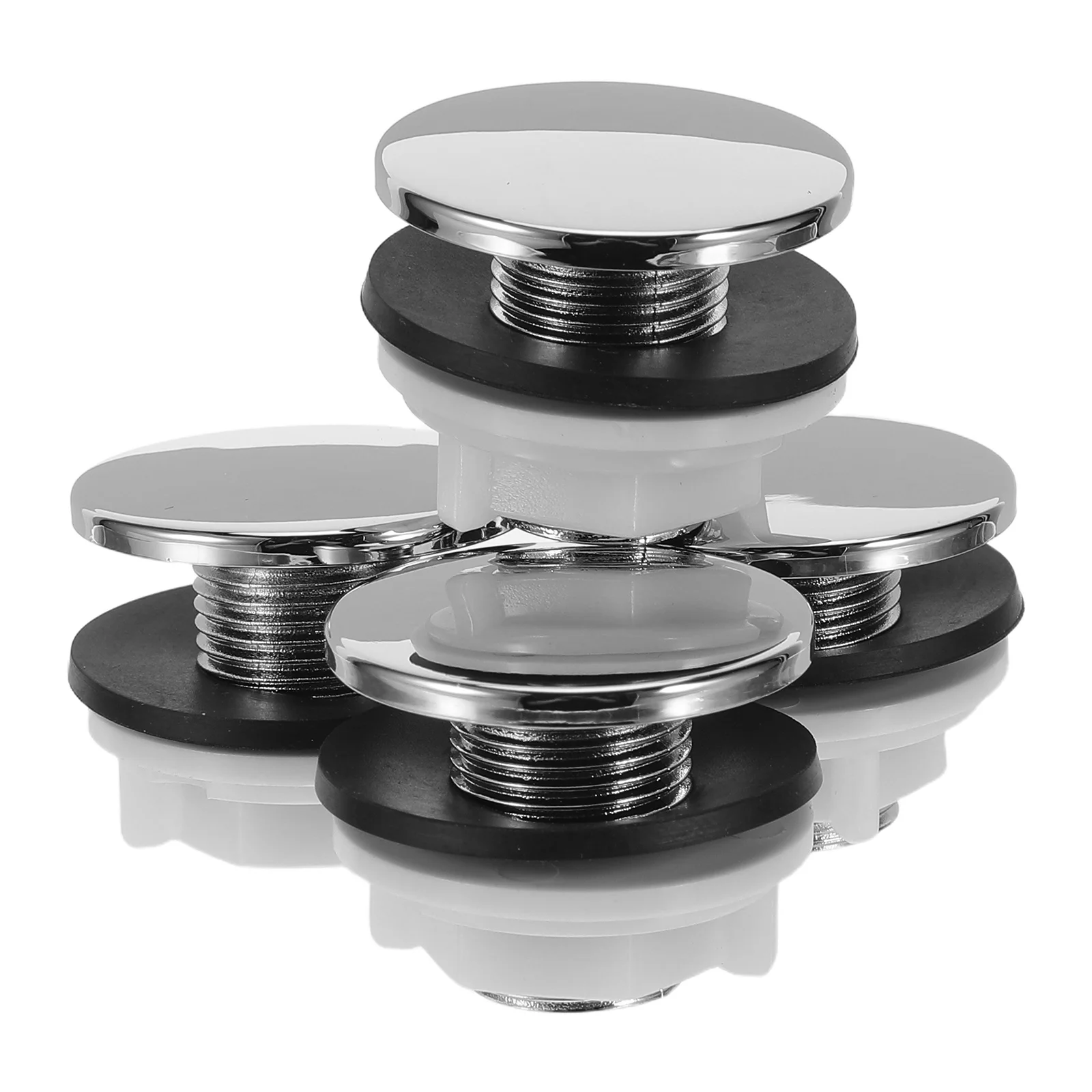

4pcs Sink Basin Plug 3/8 Inch Plastic Drain Stopper For Bathroom Kitchen Overflow Hole Cover Reusable Waterproof Seal Cap