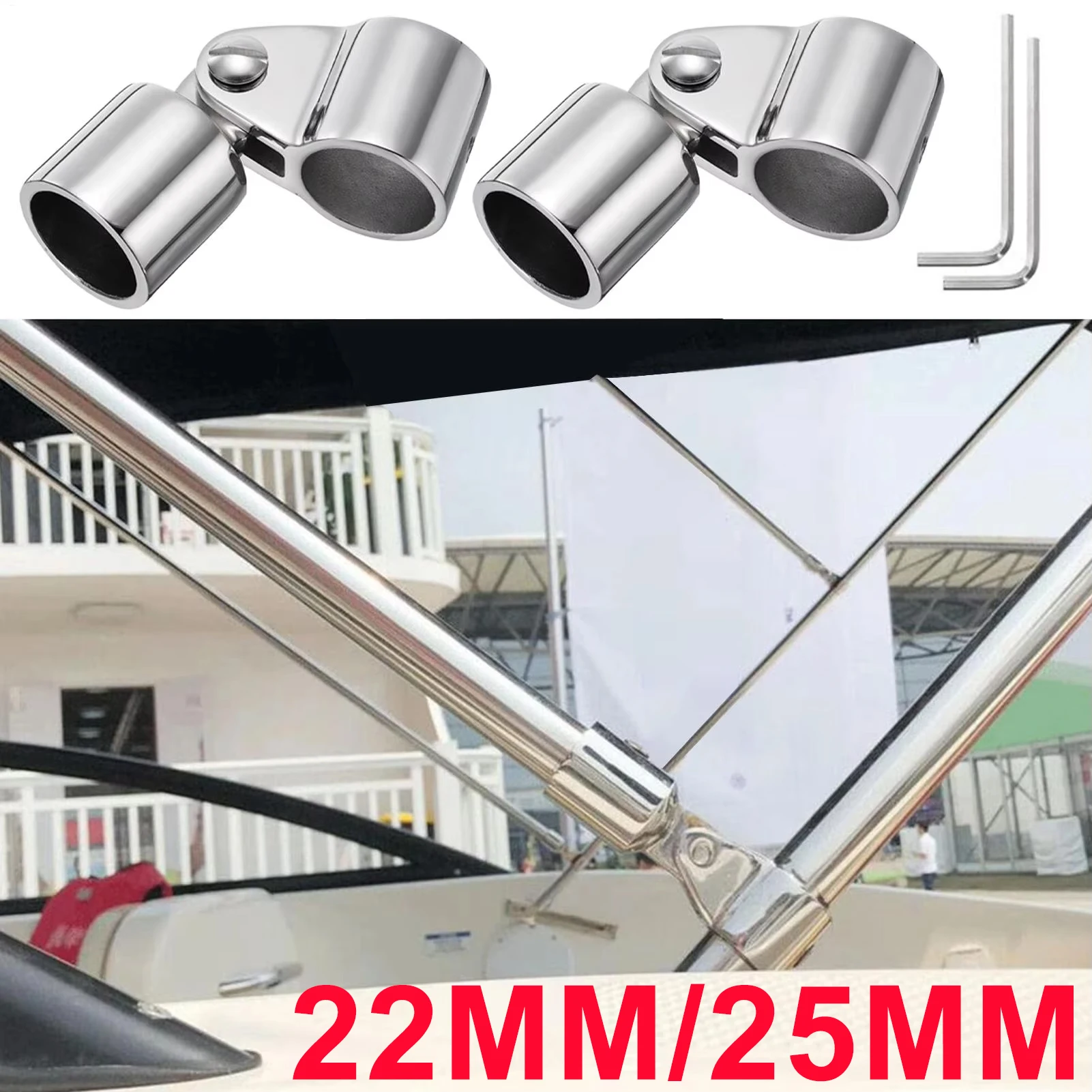 

Boat Top Mounting Hardware Yacht Accessories 2 Pieces Stainless Steel Awning Fixings Set Anti-Rust For Support Pole Sunshade