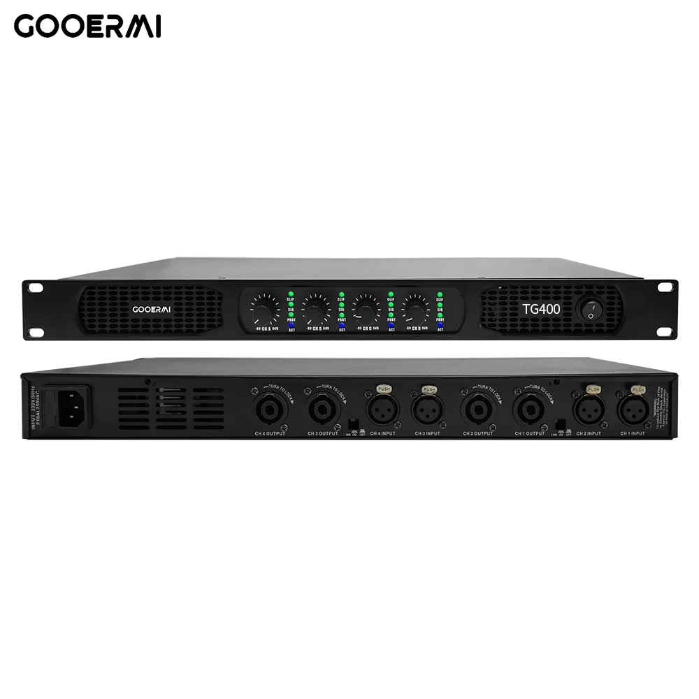 Gooermi 4 Kanaals 900W Professionele Digitale Eindversterker Met Aan/Uit-Schakelaar Volumeregelingsknop Voor Luidsprekerstage Dj