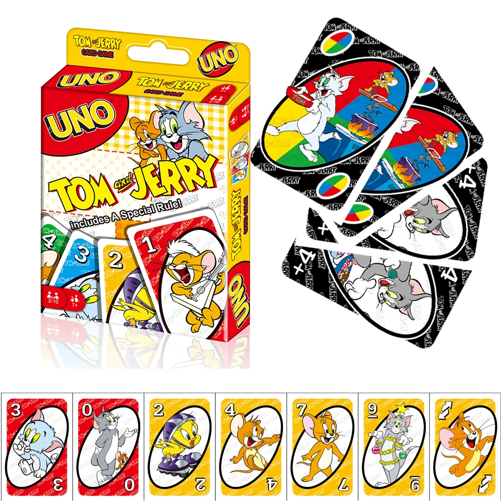 UNO Sanrio Matching Card Game Tom And Jerry Multiplayer Family Party Boardgame Funny Friends Entertainment Poker