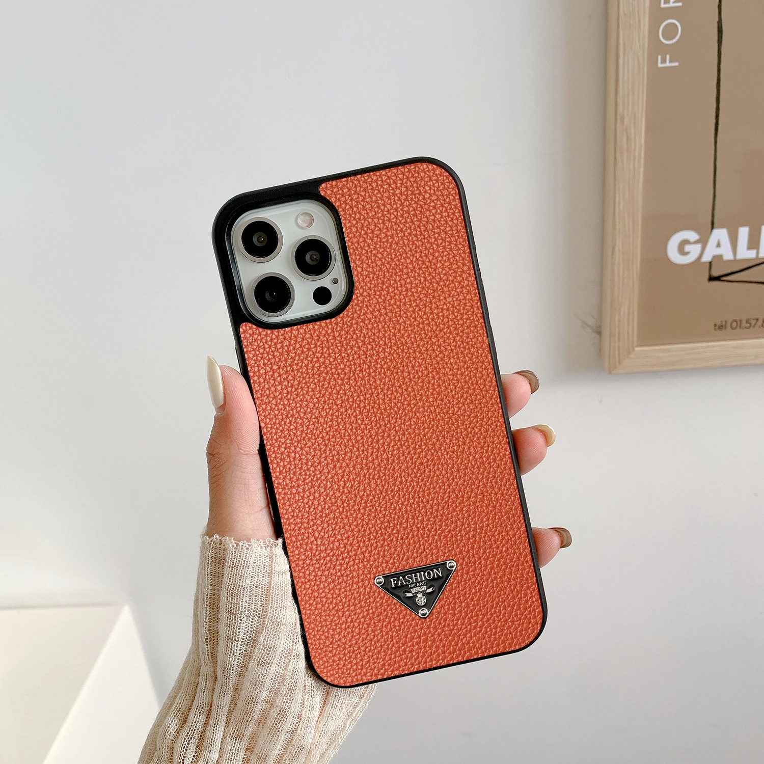 Modische, luxuriöse All-Inclusive-PU-Leder-Paar-Hülle für iPhone 16, 14, Handyhülle, 15, 13, 12, 11, Pro MAX, harte, stoßfeste Rückseite
