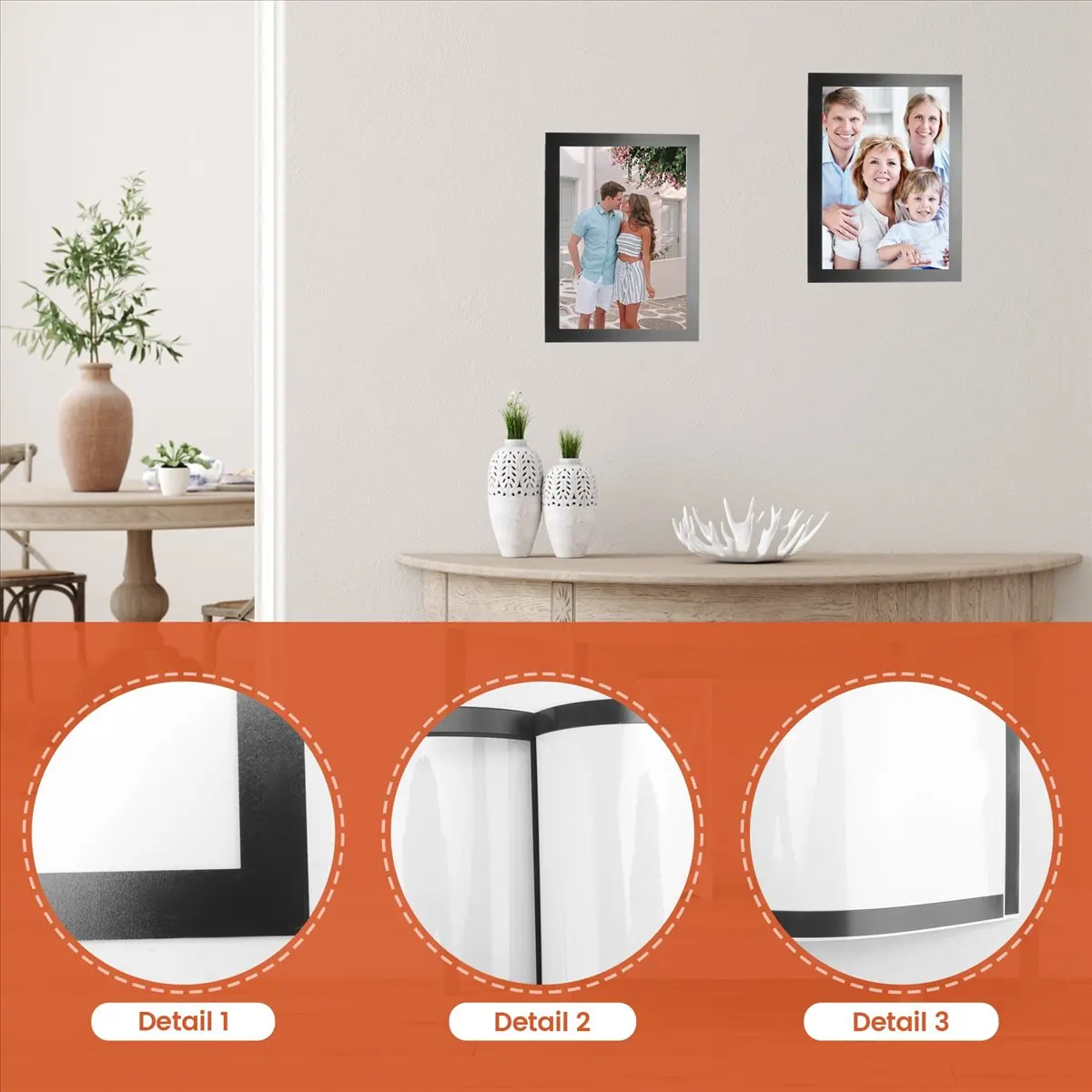 ABFS 10PCS A5 Magnetic Art Frames, Self Adhesive Magnetic Picture Frame Painting Frames Display Frame Black