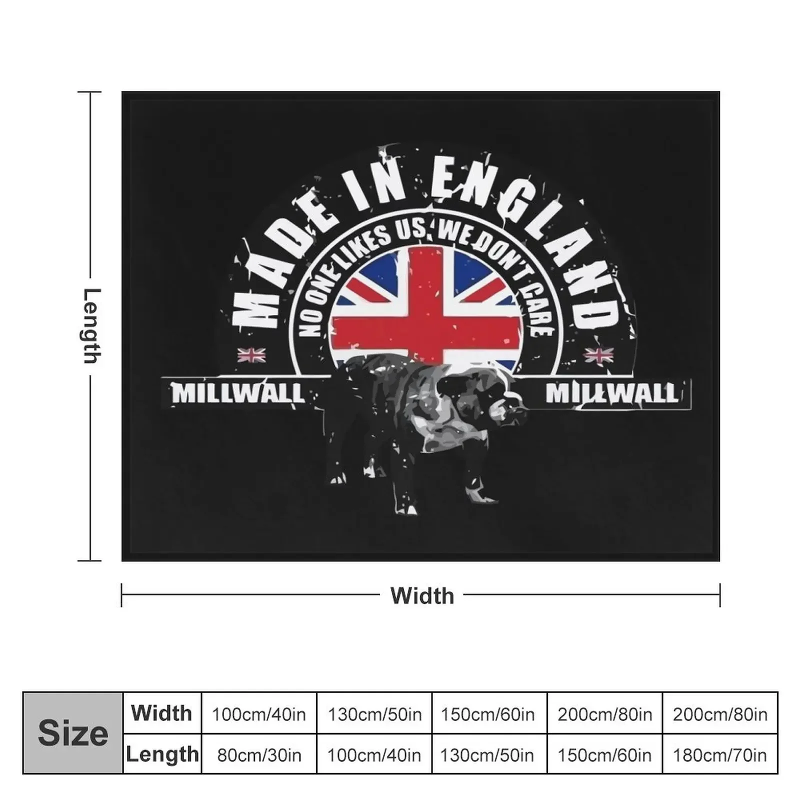 Millwall Made in England Throw Blanket Bed Fashionable Luxury Designer Blankets