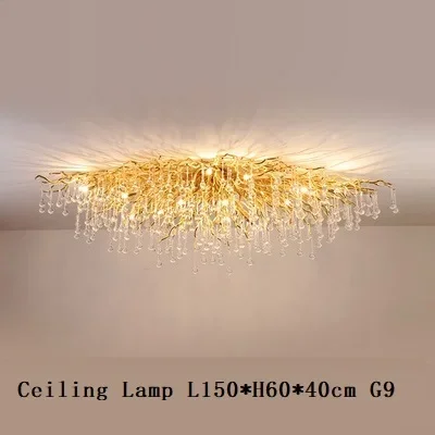TAONUANSHU Moderne Gold Kristall Decke Kronleuchter Für Esszimmer Wohnzimmer Schlafzimmer Luxus Baum Zweig Kronleuchter Anhänger Licht Dekor Glanz 6