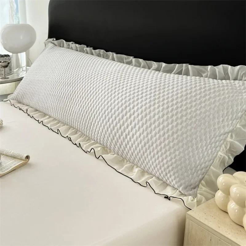 Summer Class A Cool Ice Bean Lace Ice Silky Feeling Pillowcase Couple Double 1.8m Pillowcase Extended Pillowcase No Pillow Core