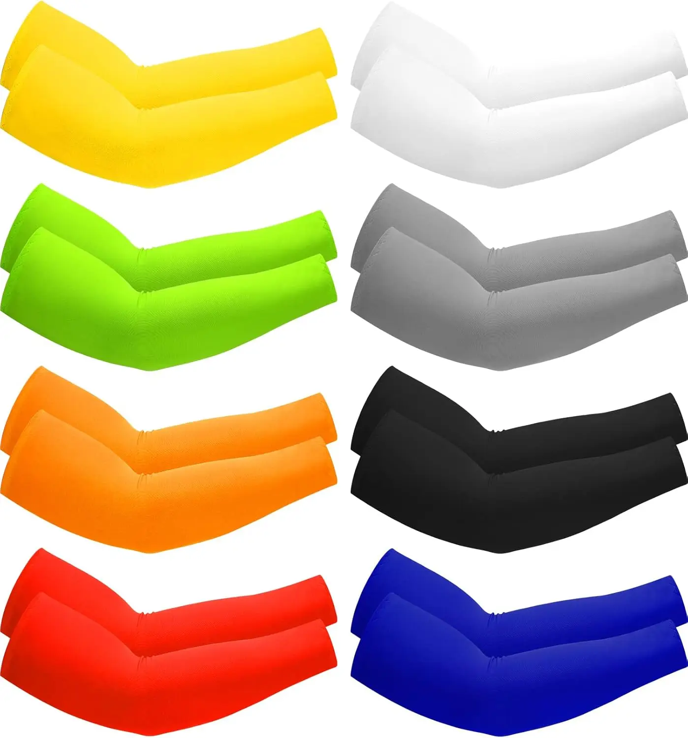 

8 Pairs UV Protection Cooling Arm Sleeves for Men Women - Breathable Silk Compression Sleeves for Outdoor Sports