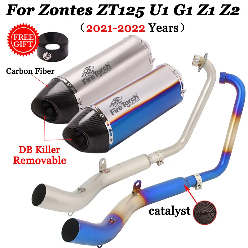 

For Zontes ZT125 U1 G1 Z1 Z2 2021 2022 Motorcycle Yoshimura Exhaust Escape System Modify Front Link Pipe With Catalyst DB Killer