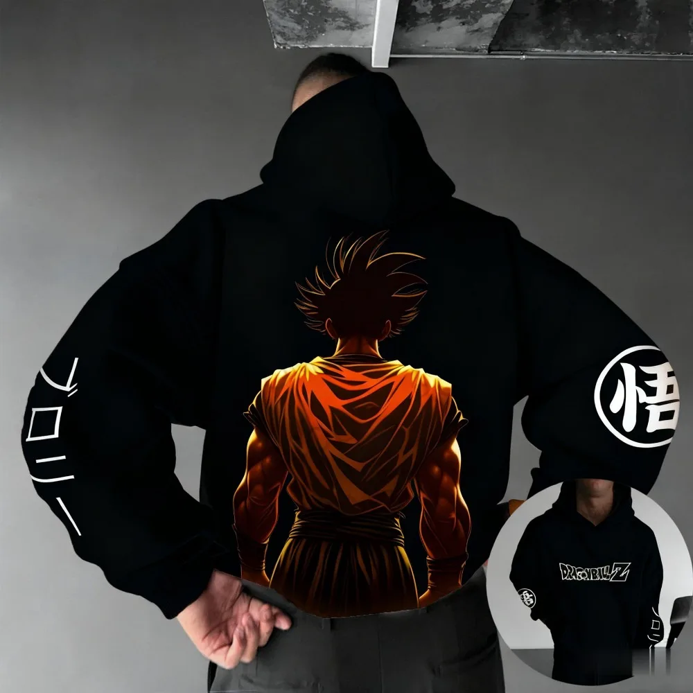드래곤 볼 Wukong 새로운 청소년 활력 대형 후드티 가을, 겨울 남성 및 여성 부모-자식 다목적 캐주얼 재킷
