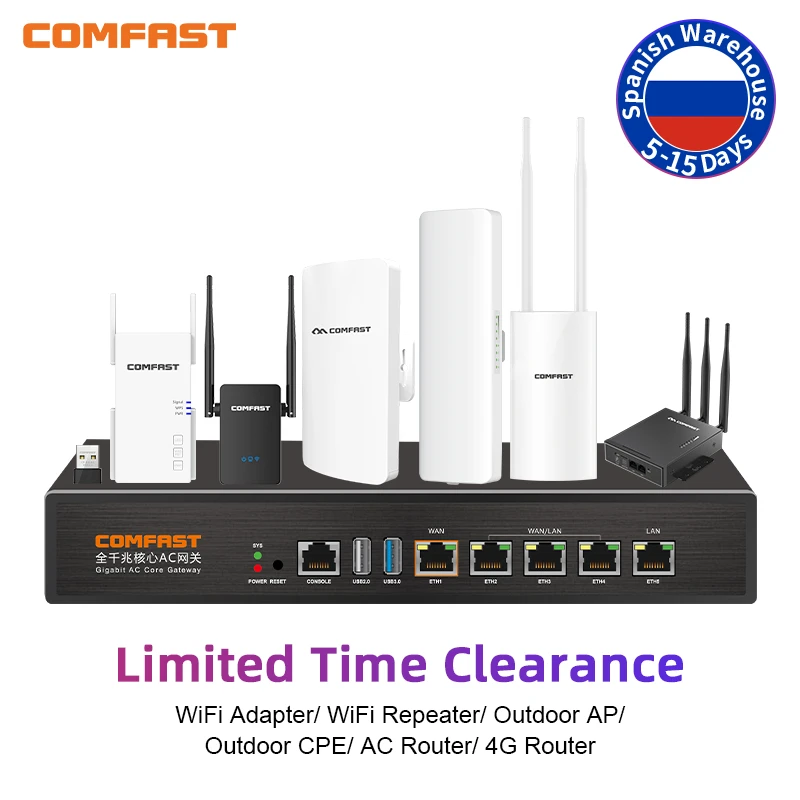 Comfast Wireless Network Equipment Wireless Device Wi Fi Adapter Wireless AP WiFi Extender Russian 24H Fast Shipping