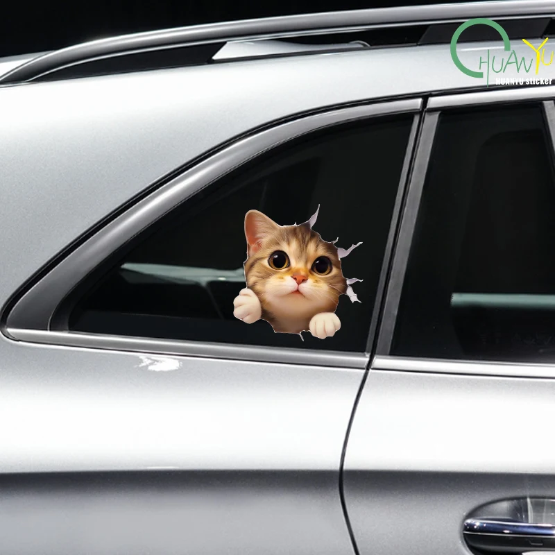 Car Door Cute Cat Car Sticker Cover Scratches Large Area Of 3D Three-dimensional Front Bumper Scratches Cover Stickers