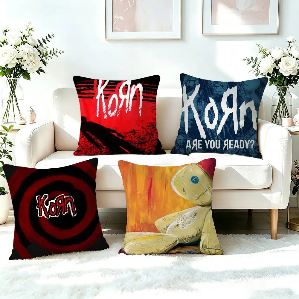 Band K-Korn   Pillow Case Square Double-Sided Sofa Cushion Cover Bedroom Bedside Pillow