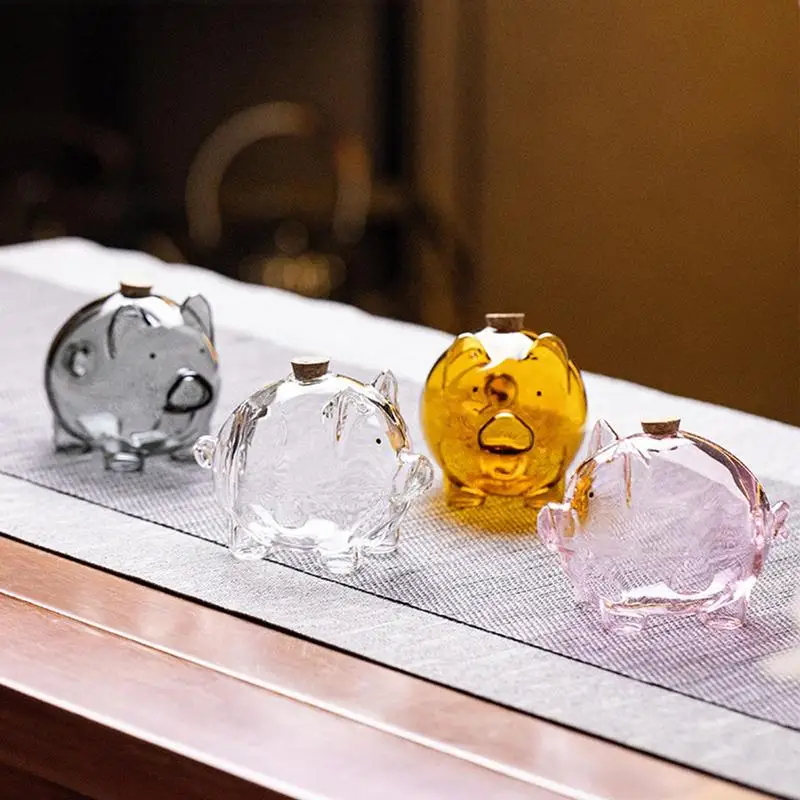 Mini pot d'argent cochon, boîte à haricots dorés, pot Transparent en forme de cochon, banque de pièces de monnaie Portable, boîte d'épargne transparente, cadeau