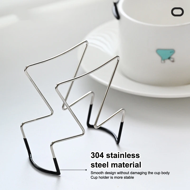(.) Cafe Drip Bag Holder Stainless Steel Outdoor Japanese Style Hanging Ear Coffee Filter Holder Portable Stand view 3