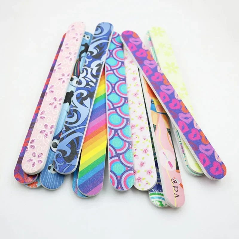 10 قطعة/المجموعة الطباعة مزدوجة الوجهين ملف الأظافر المتاح مسمار تلميع عازلة الجير الأظافر الرعاية تو باديكير مانيكير أدوات