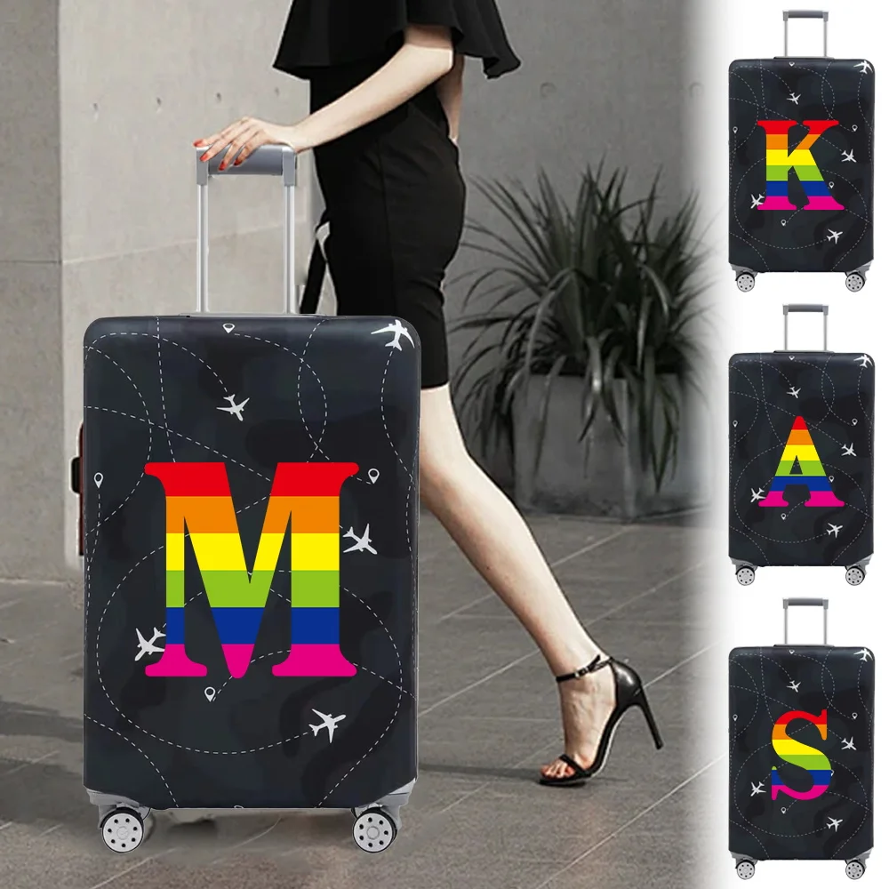 Luggage cover Thick Elastic Luggage Protective Covers print rainbbow series For 18-32 inch Suitcase Covers Travel Accessories