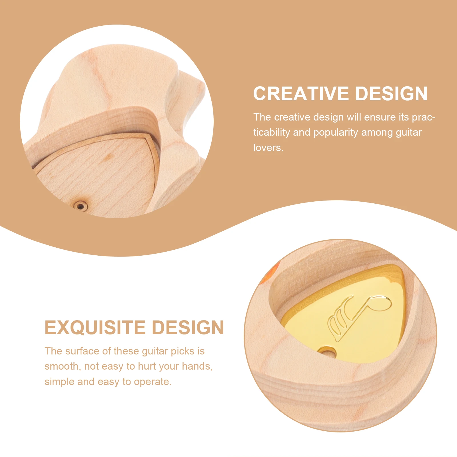 

Maple Wood Pick Holder Case Metal Design Fade Resistant Lasting Use Mini Shape ganizer Box for Guitar for Guitar