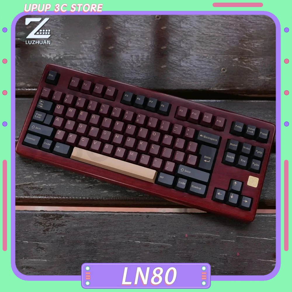 

LUZHUAN LN80 Mechanical Keyboard Kit Solid Wood Three Mode Wireless Gaming Keyboard Hot Swap Customized Keyboard PC Accessories