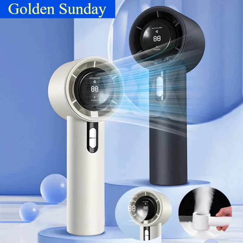 2024 New 3000mAh Rechargeable 100 Gears High Speed Handheld Fan Portable Air Conditioner Mini Fan with LED Display Screen