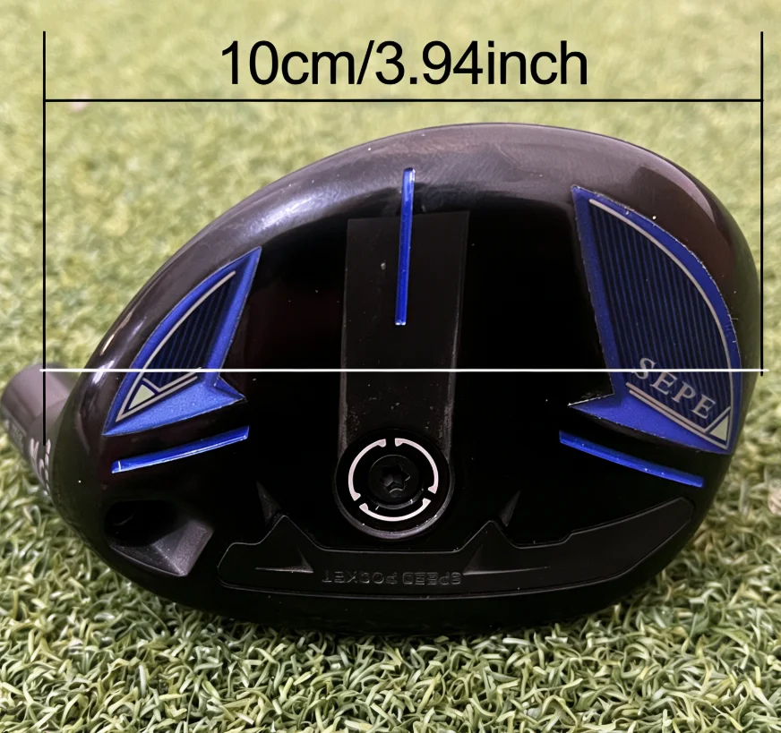 1 club de golf hybride avec manche en fibre de carbone, poignée en caoutchouc, flexibilité S-Stiff, pour droitier, avec housse de tête de club de golf.