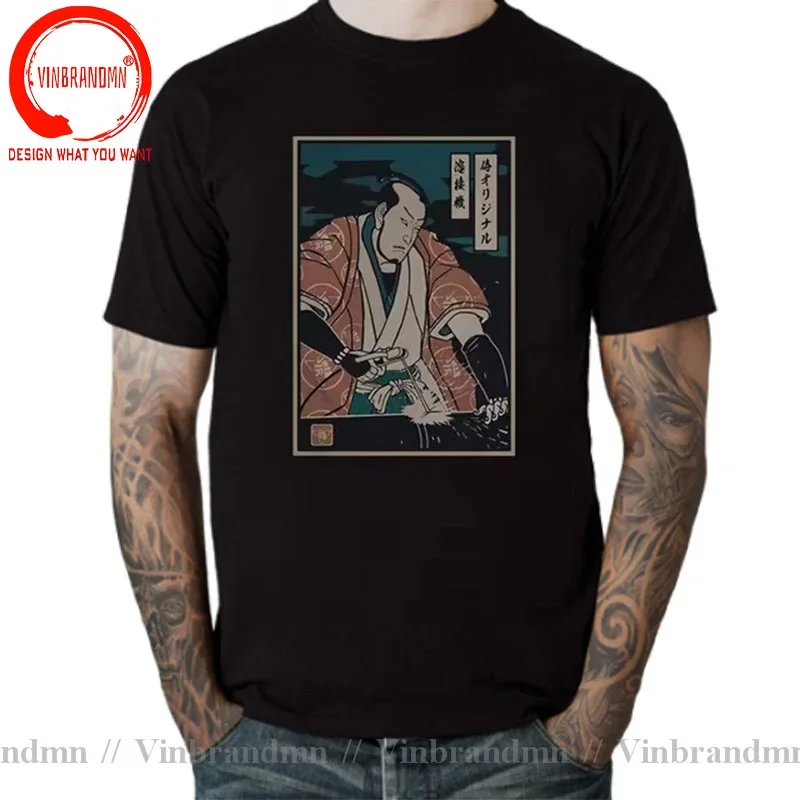 Welding Samurai T-Shirt Samurai Welder Funny T Shirts Men New Short Sleeve Streetwear Harajuku TShirt Hip Hop Tees Tops