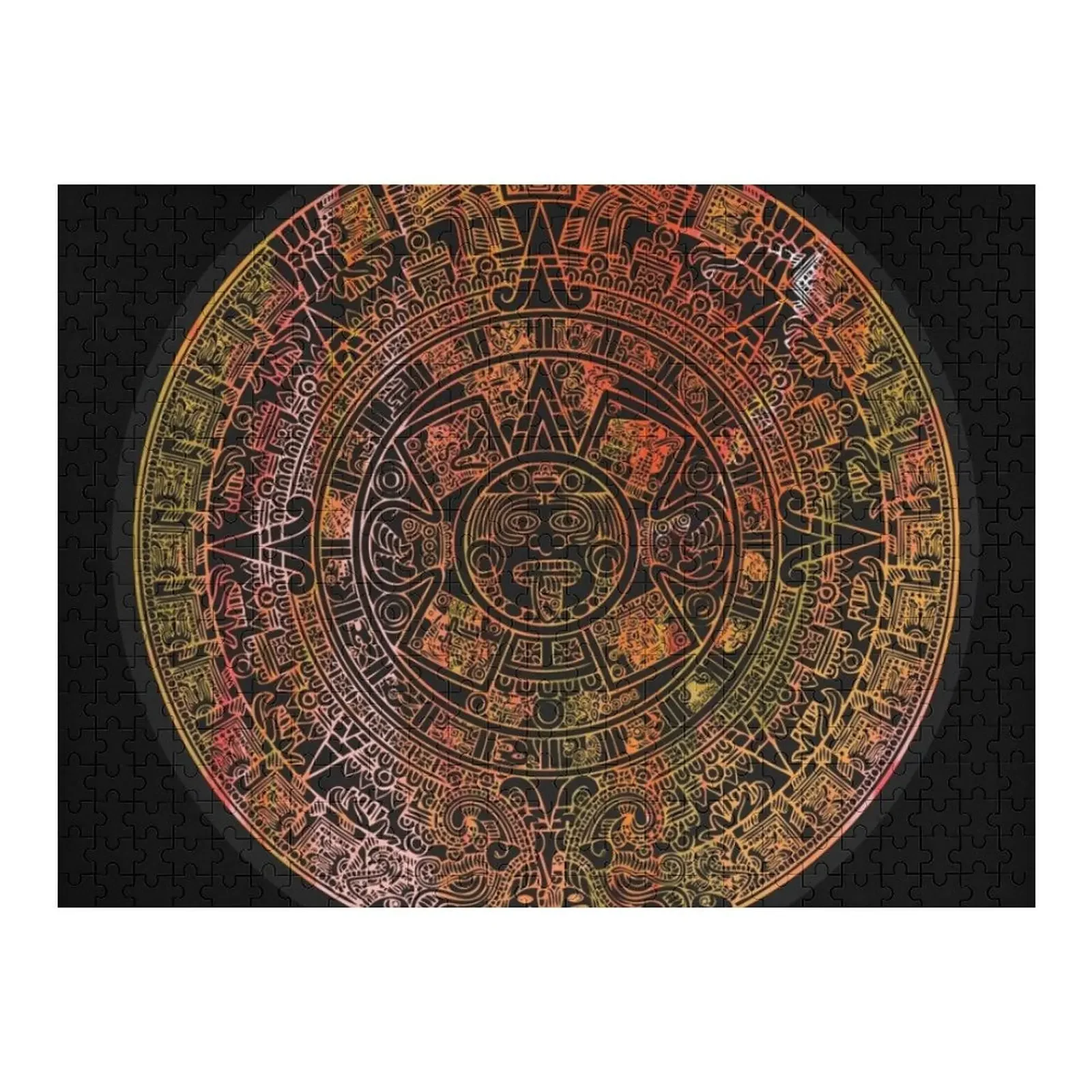

Mayan Calendar Rainbow Sorbet Jigsaw Puzzle Customizable Gift Custom Wood Jigsaw Custom Puzzle