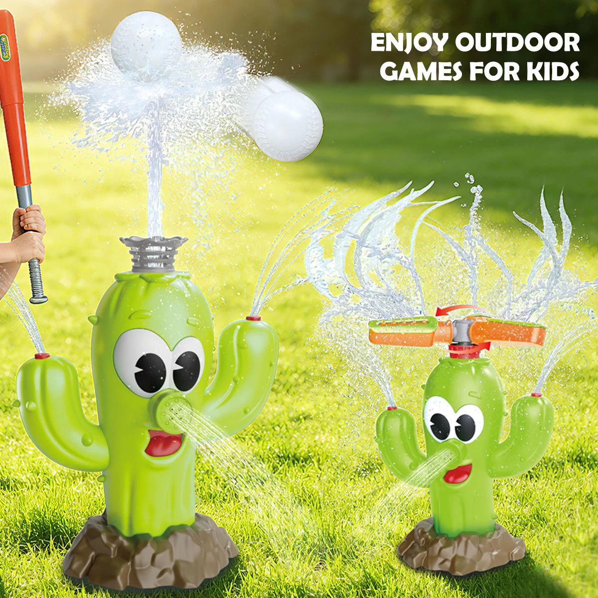 Kaktus-Sprinkler Outdoor-Wasserspielzeug, Sommer-Garten-Sprinkler-Set für Kinder zum Spielen im Wasser, Geschenke