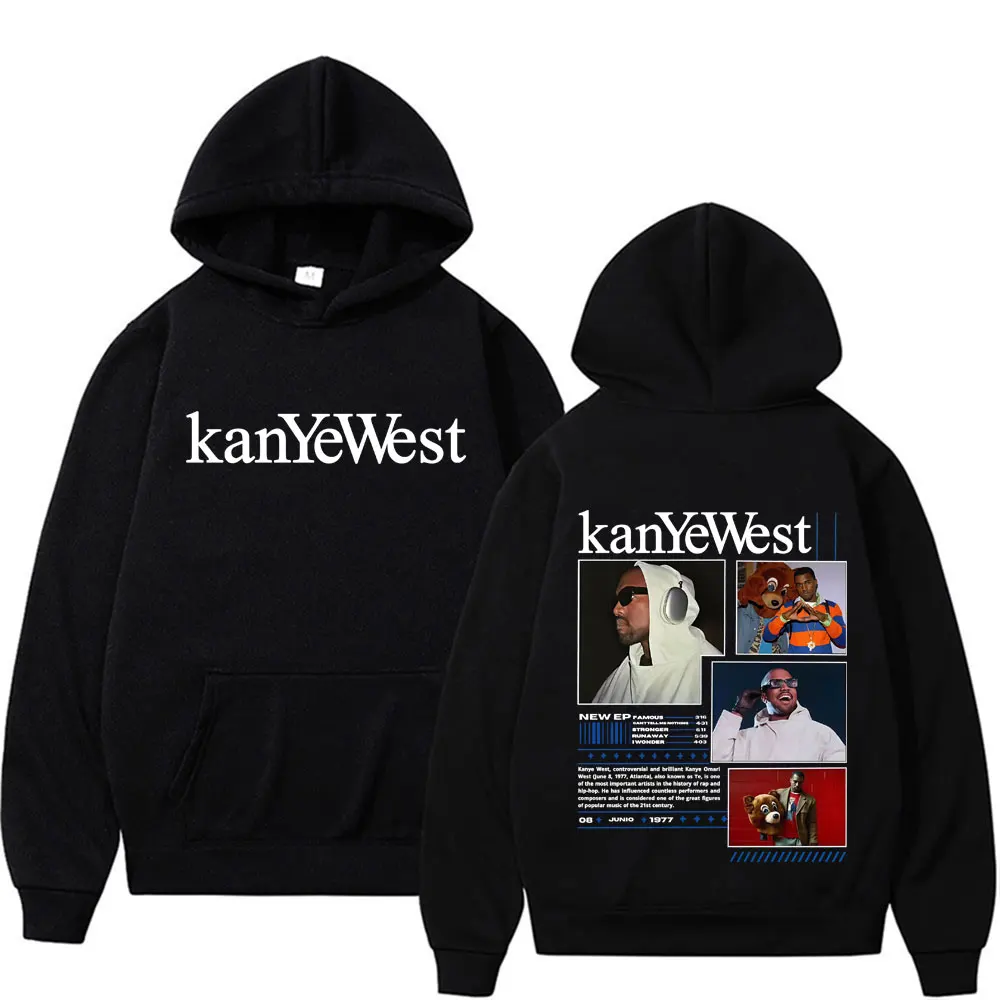 

Rapper Kanye West Graduation Bear Print Hoodie Men Women Clothing Fashion Hip Hop Long Sleeve Hoodies Vintage Comfort Sweatshirt